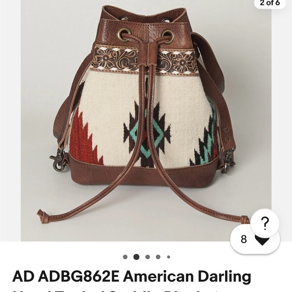 American Darling Brown and Cream Southwestern Backpack - Picture 2 of 7